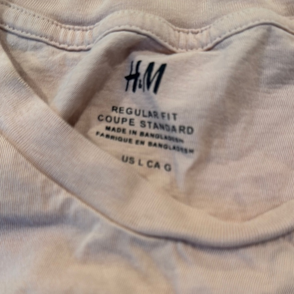 H&M Regular Fit Beige T-Shirt